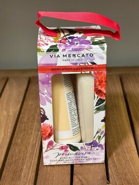 Via Mercato Made in Italy Lavender Soap & Hand Cream Gift Set Shea Butter Duo